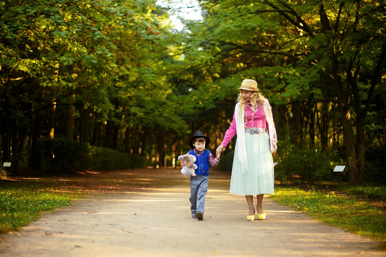 Image - park mother and son family stroll