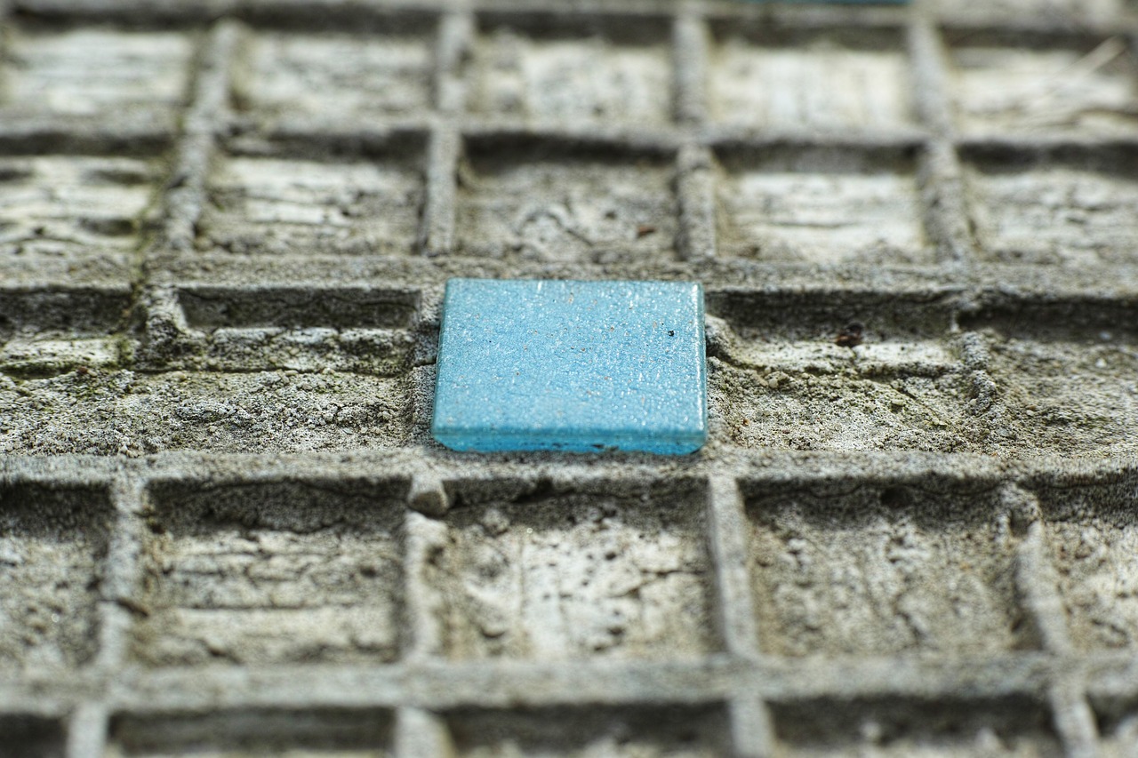 Image - tile blue pattern ground cement