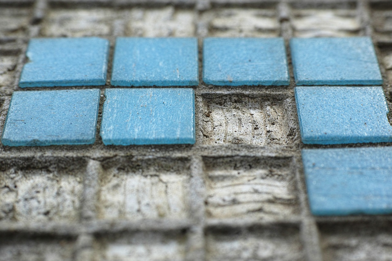 Image - tile blue pattern ground cement