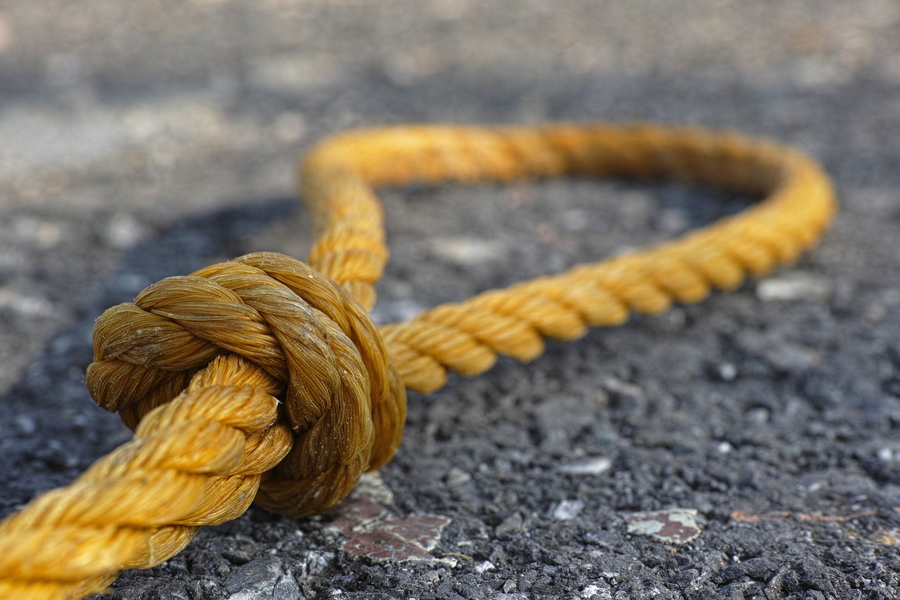 Image - rope yellow connect old macro