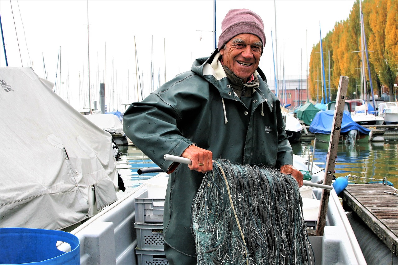 Image - older male man lake look bodensee