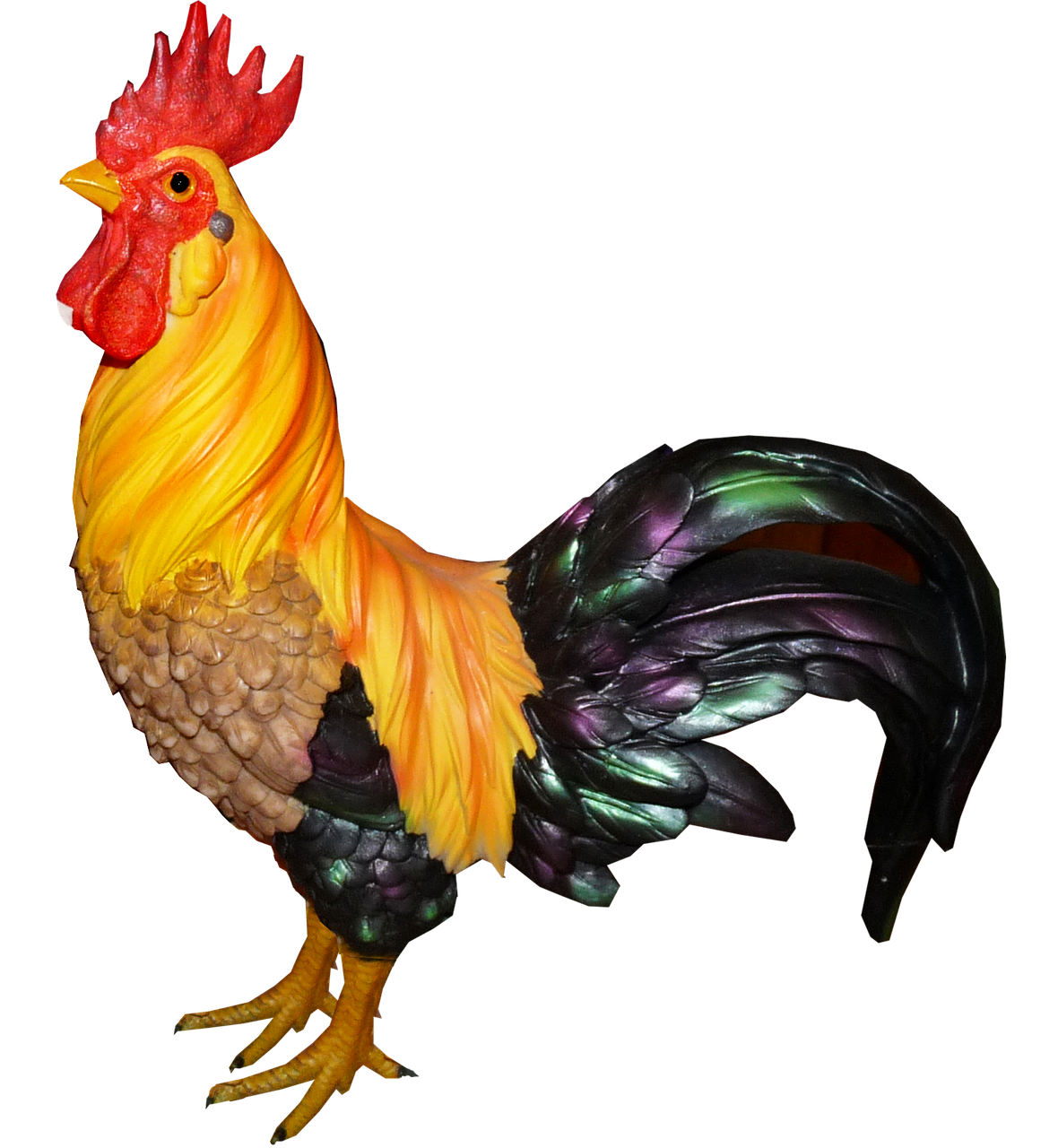 Image - rooster statue colorful poultry