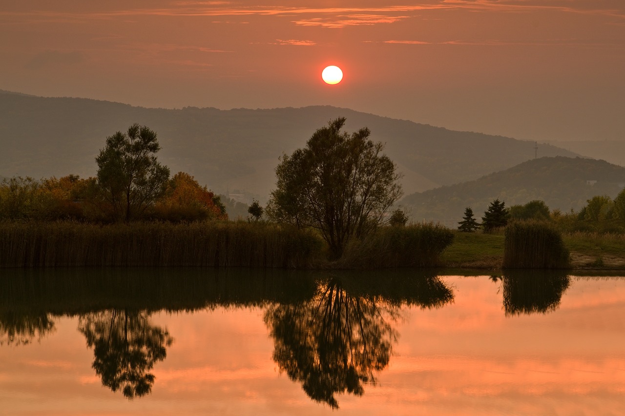 Image - sunset autumn evening landscape