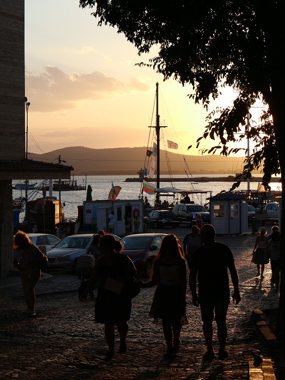 Image - port pier ship sozopol sea sunset