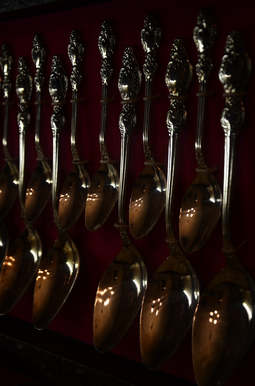 Image - tableware macro silver spoon set