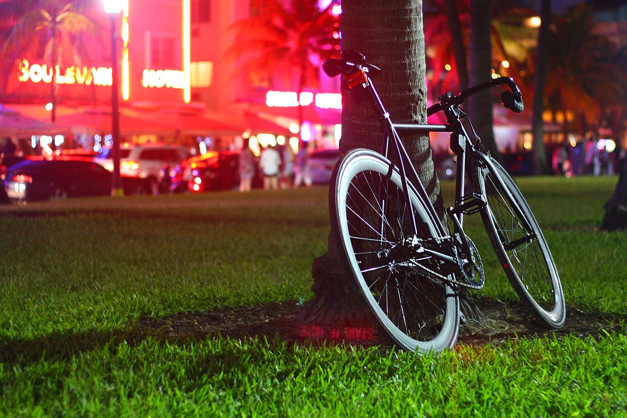 Image - night park street bike bicycle