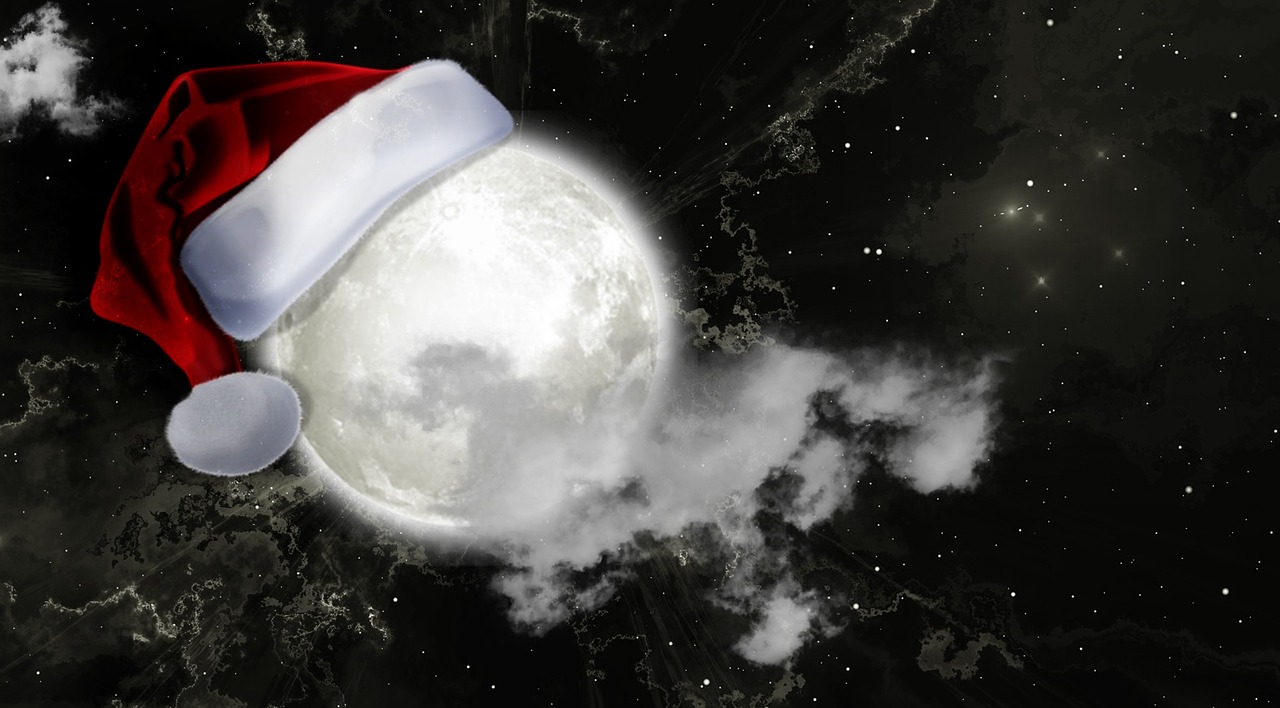 Image - moon santa hat christmas nicholas