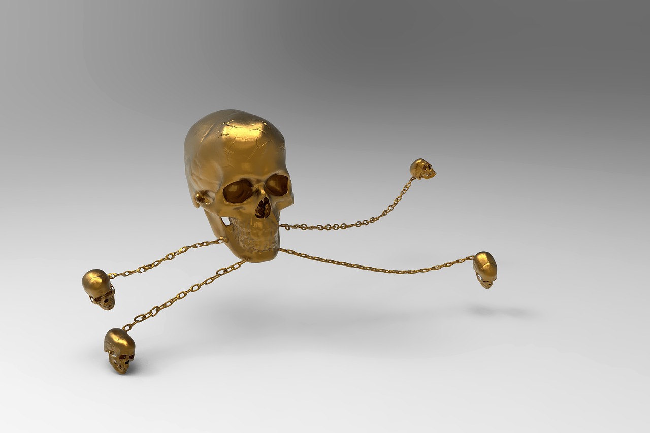 Image - skull gold skull and crossbones