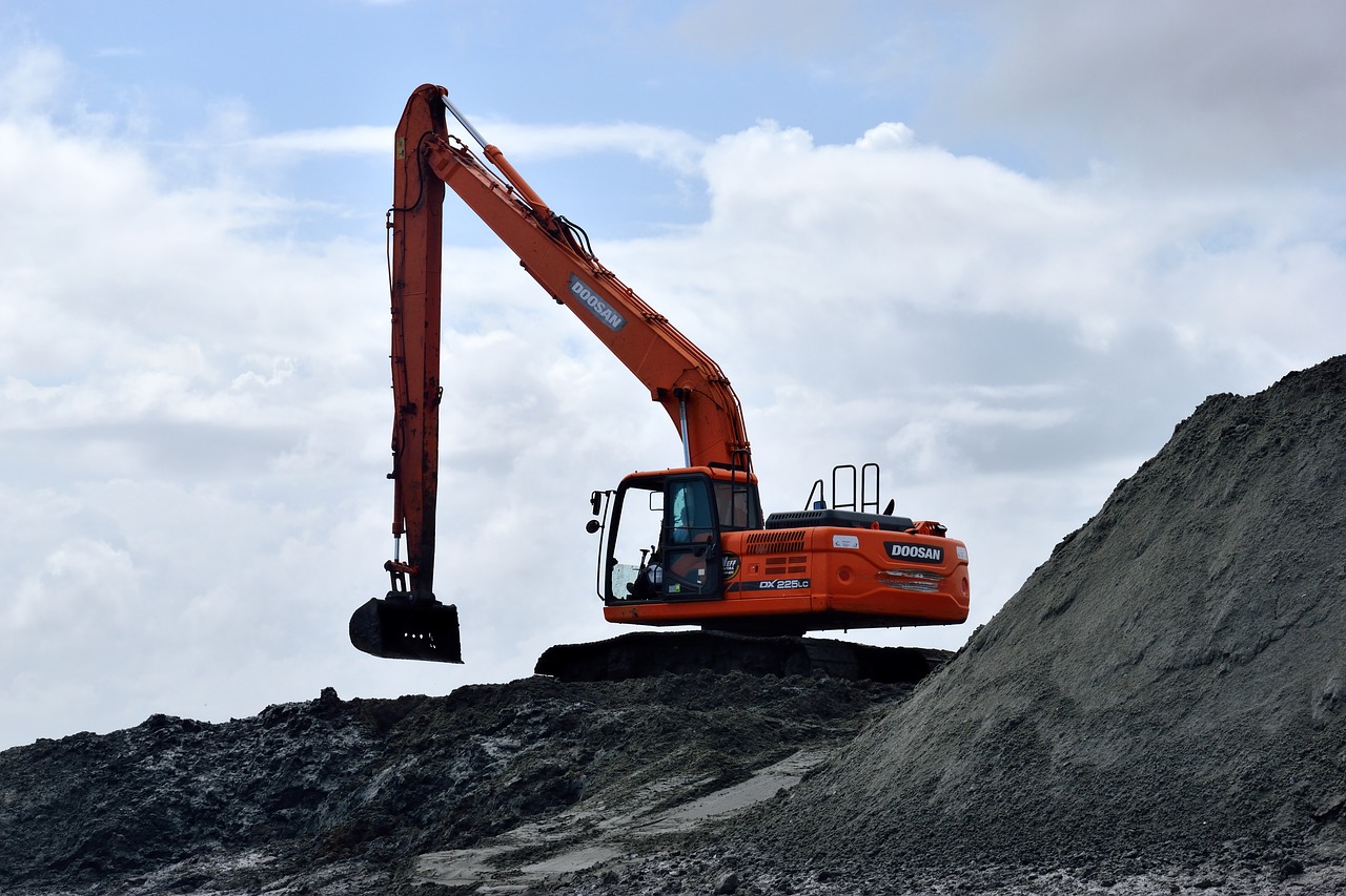 Image - backhoe construction site