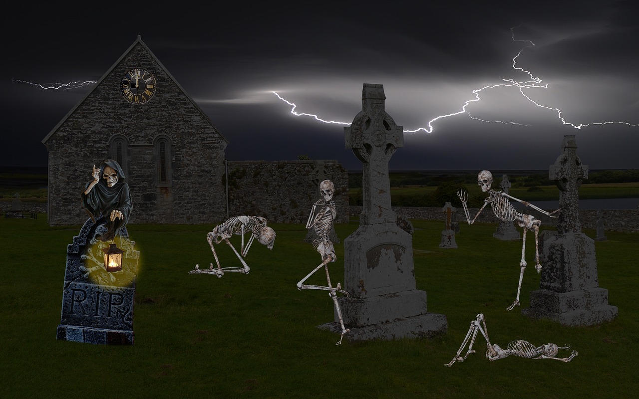 Image - skeleton spirit cemetery weird