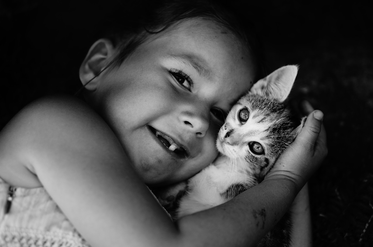 Image - kitten child love