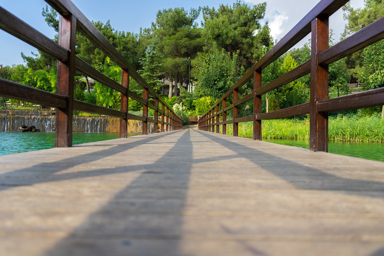 Image - bridge park lake nature brick