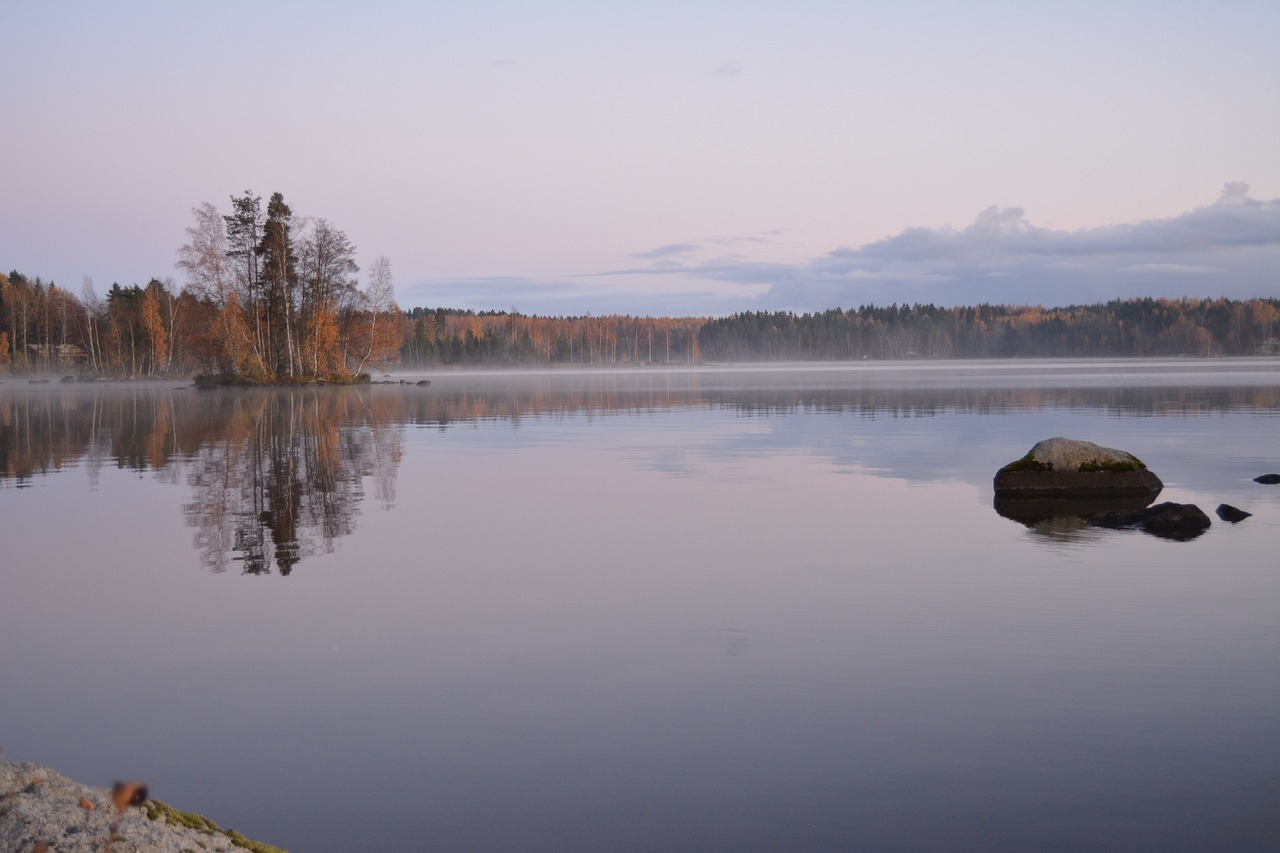 Image - lake autumn finnish fall colors