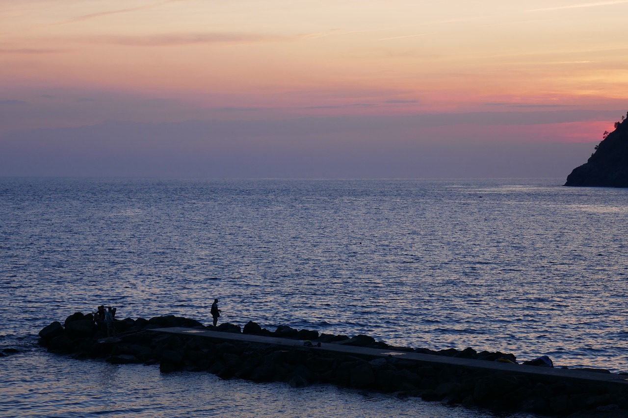 Image - levanto coast italy sunset