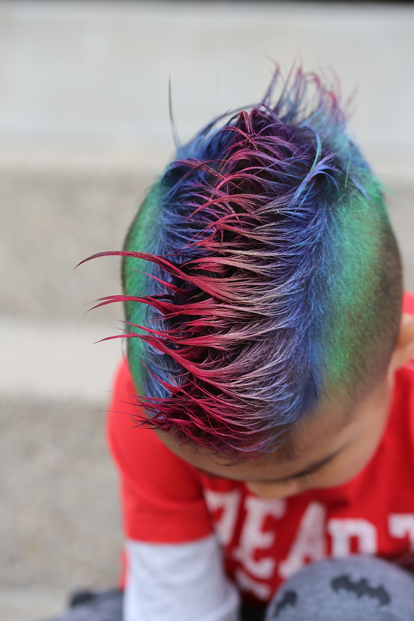 Image - rainbow mohawk hairspray colors