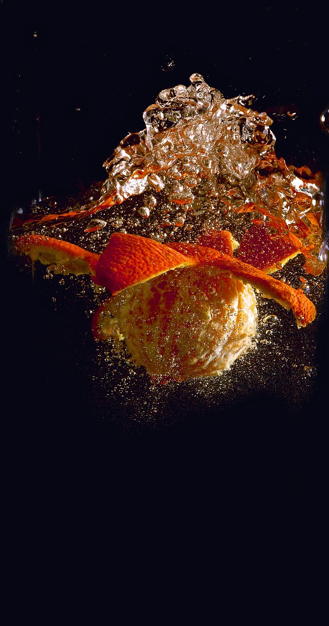Image - drop orange fruit fresh