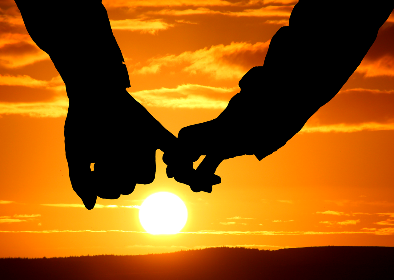 Image - pair sunset mood love lovers