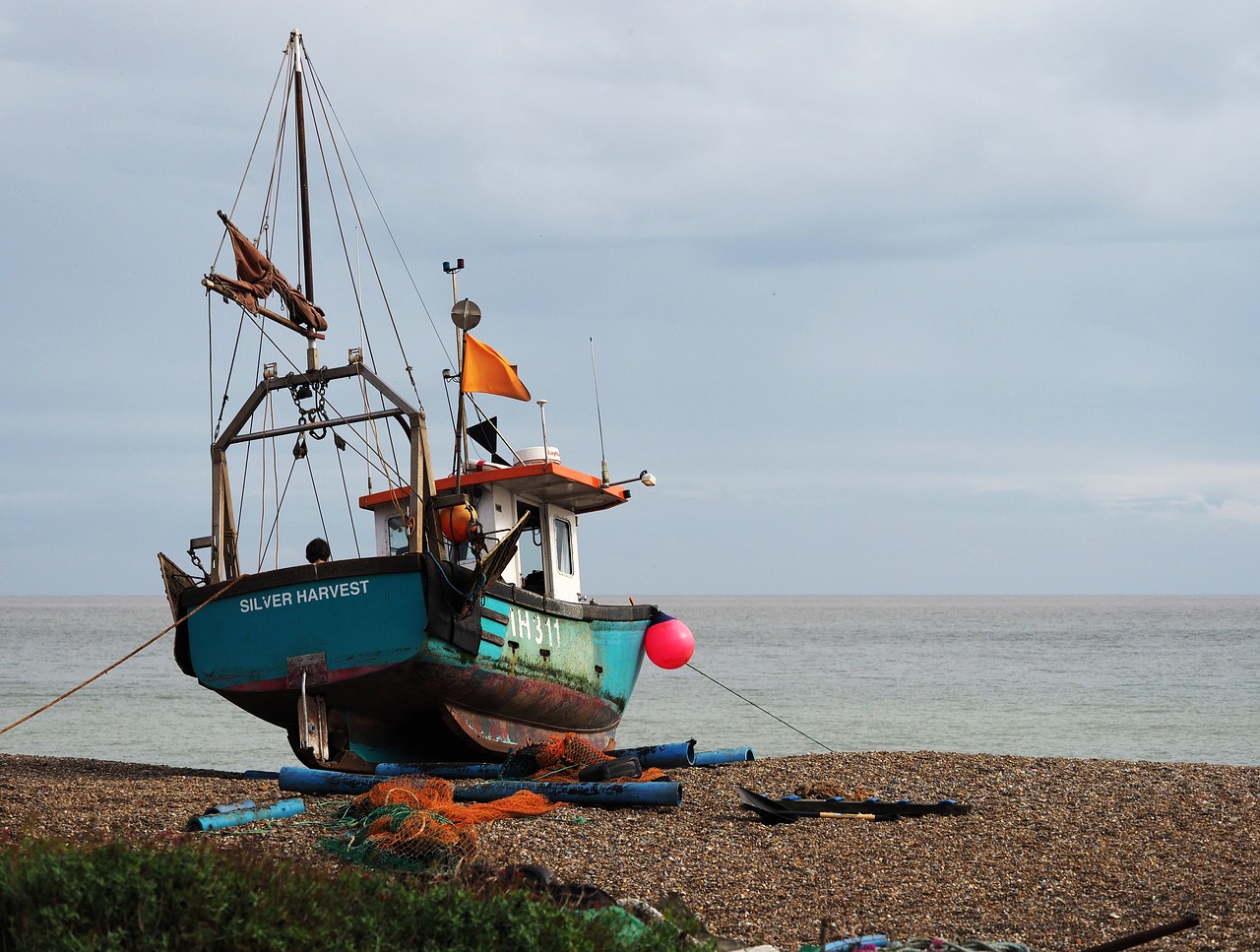 Image - boat fishing beach shingle shore