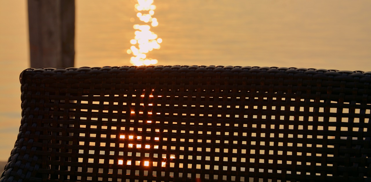 Image - chair sunset mooring reflection