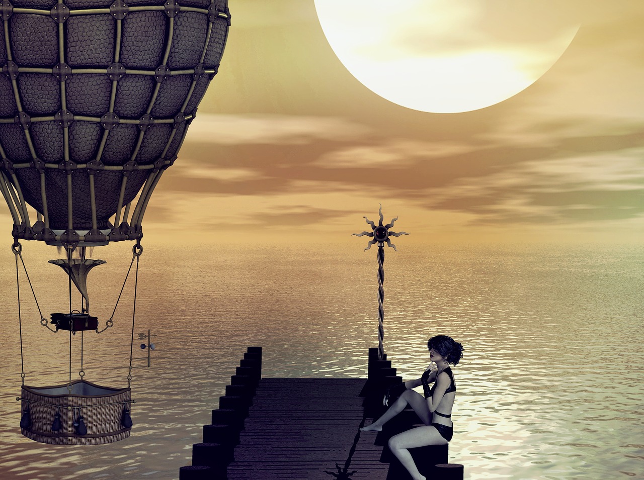 Image - fantasy steampunk sea woman