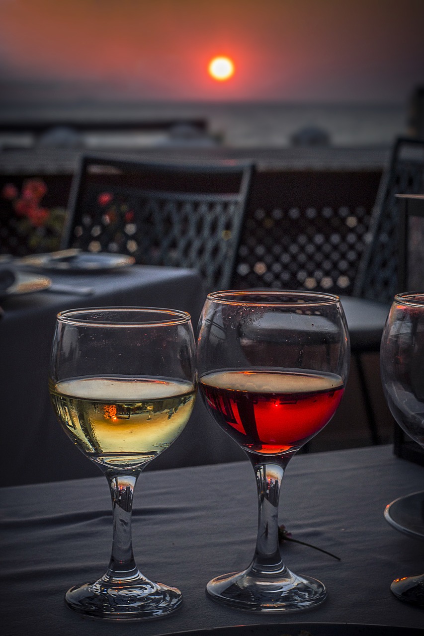 Image - wine glass sunset alcohol