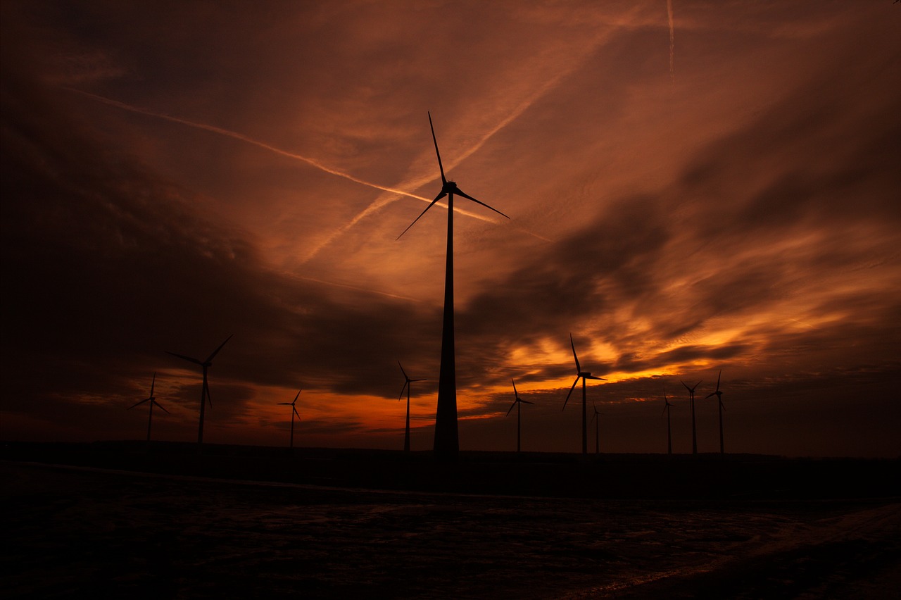 Image - sun landscape wind power evening