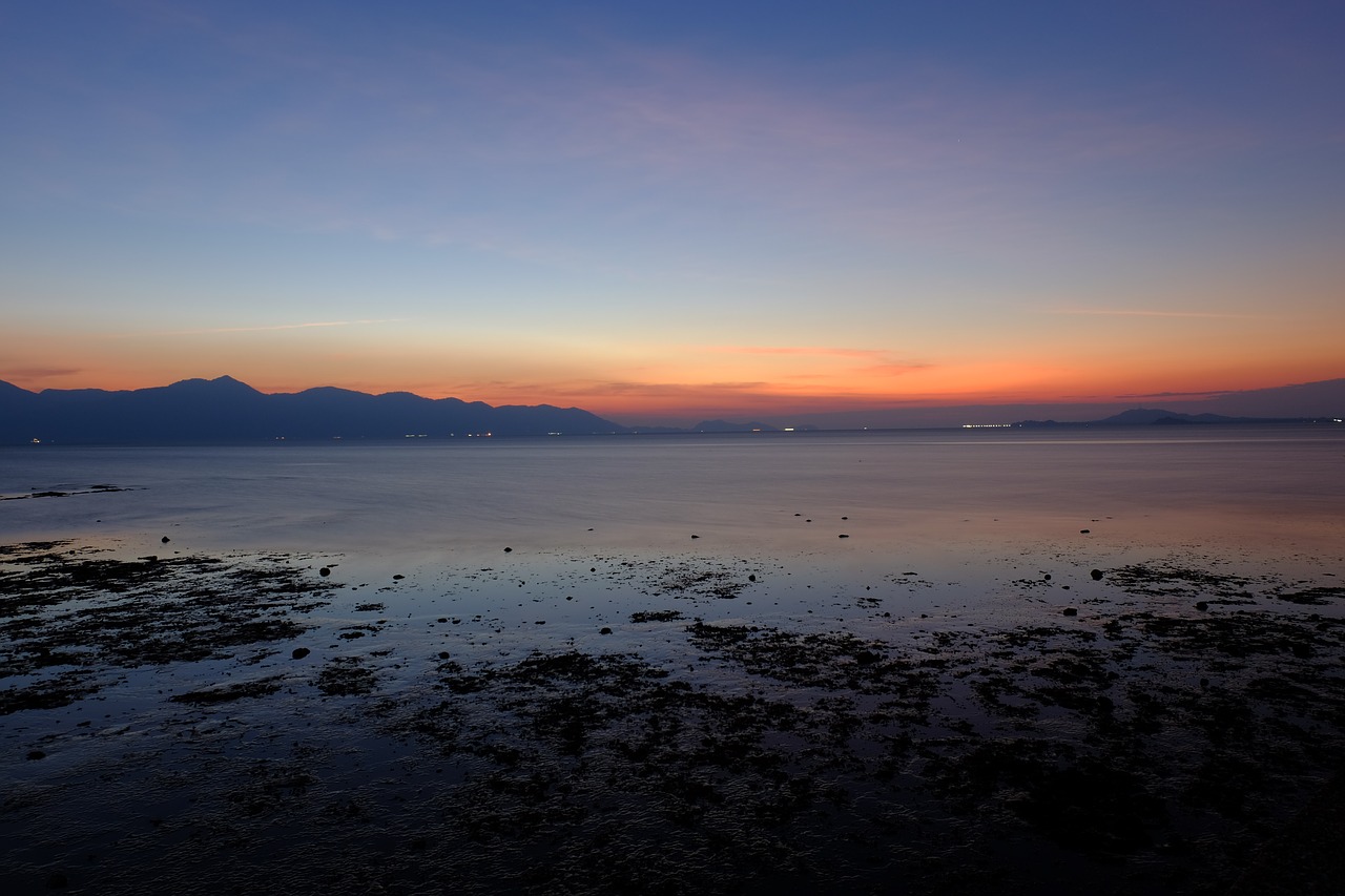 Image - beach sea scape twilight sea sky