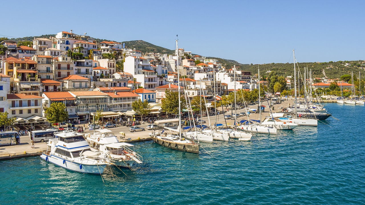 Image - greece skiathos chora town port