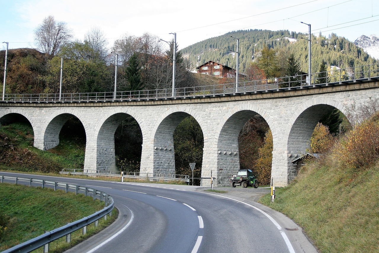 Image - bridge railway fall mountains