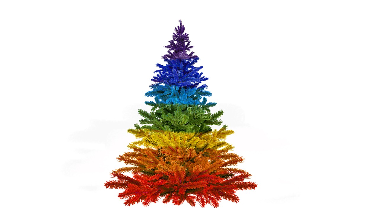 Image - christmas colorful rainbow colors