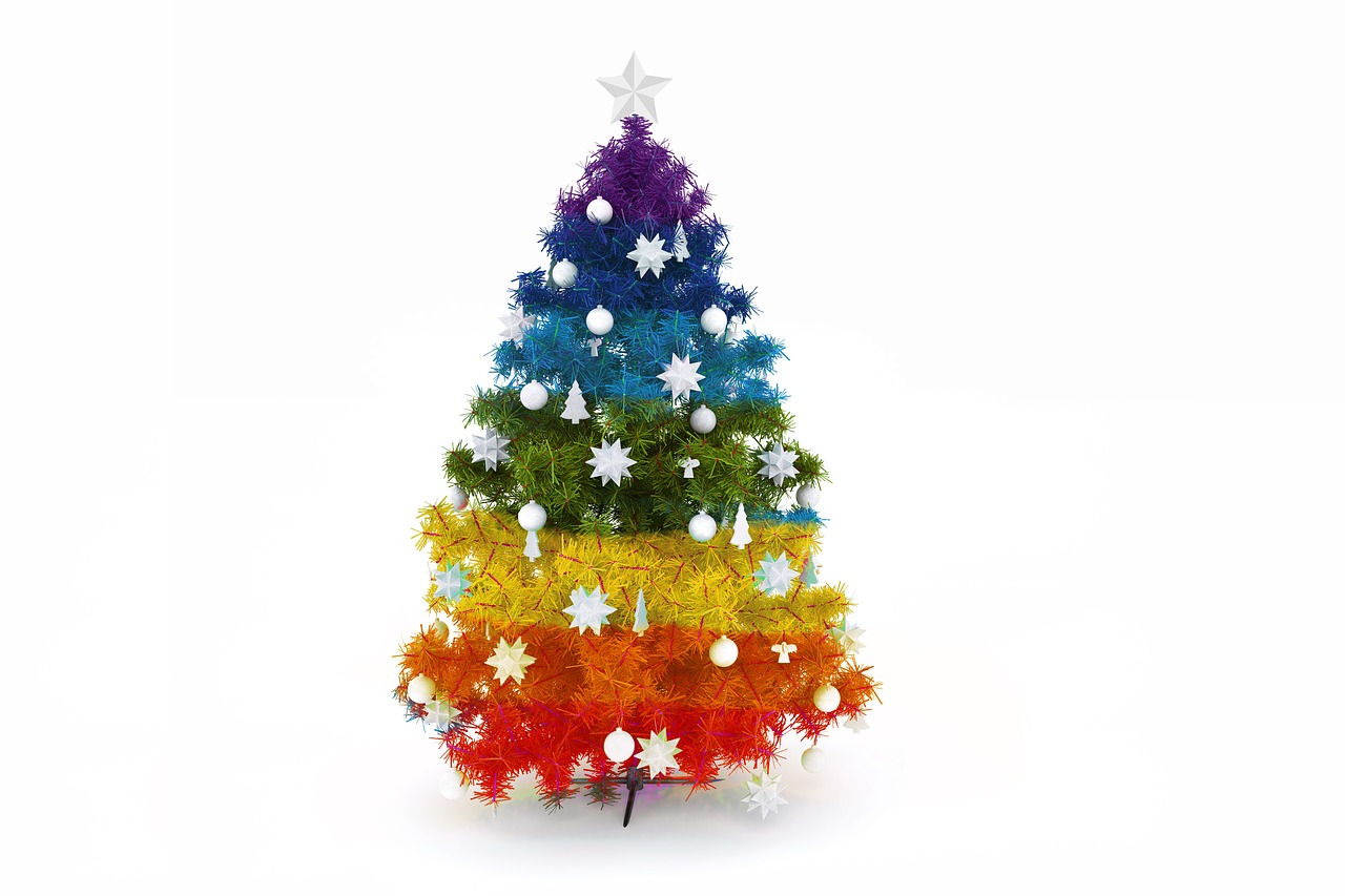 Image - christmas colorful rainbow colors