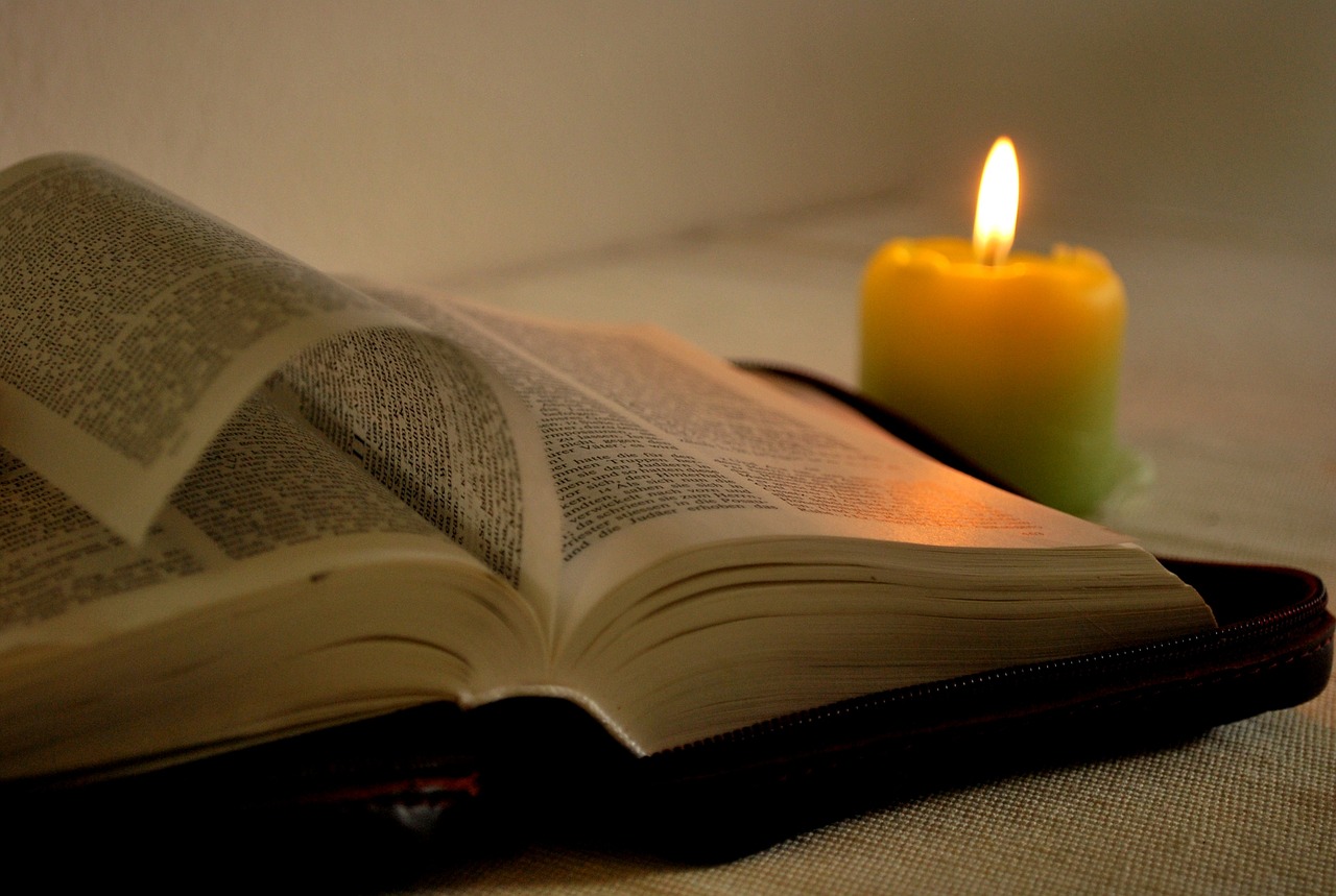 Image - read book candle bible