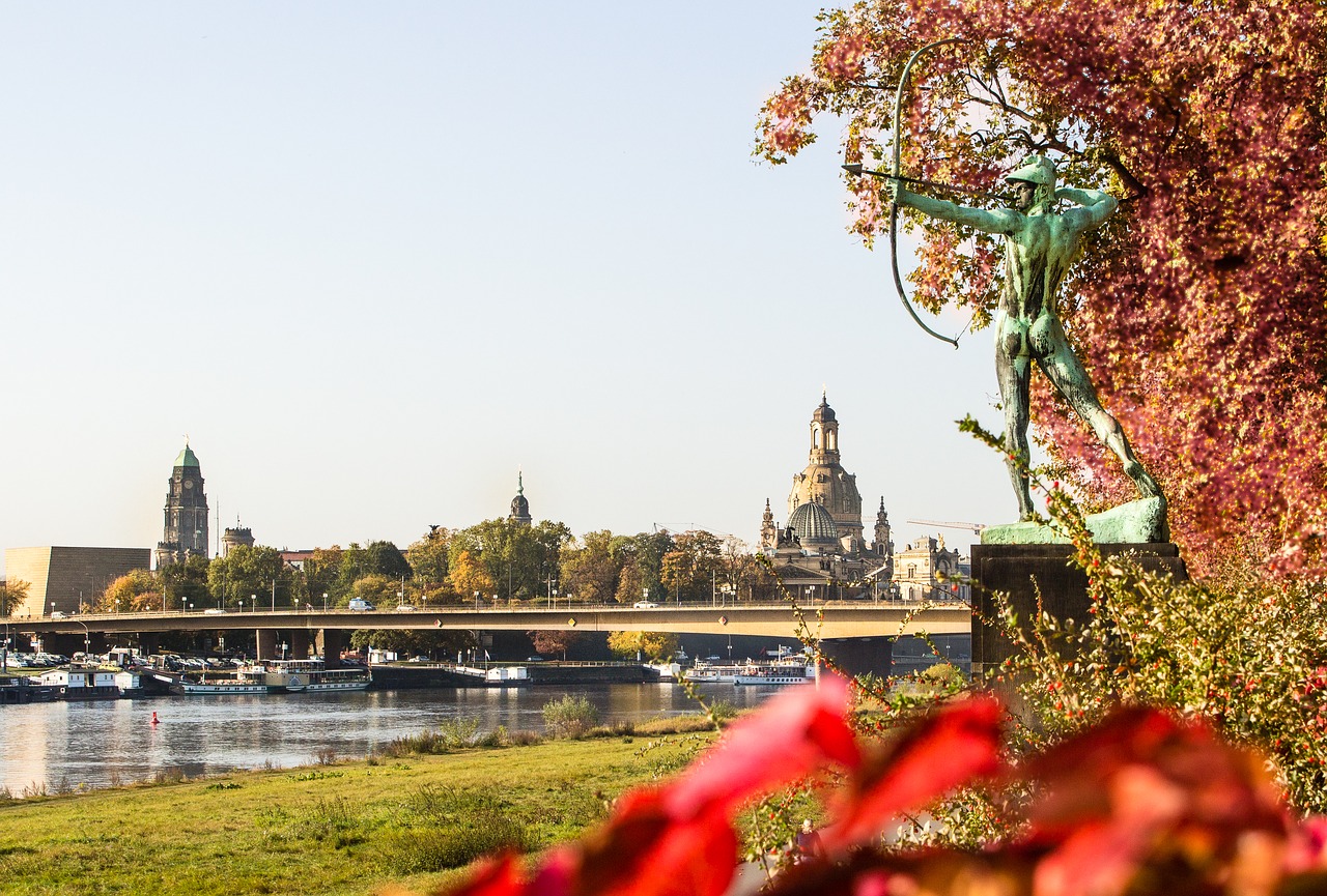 Image - dresden autumn river bridge