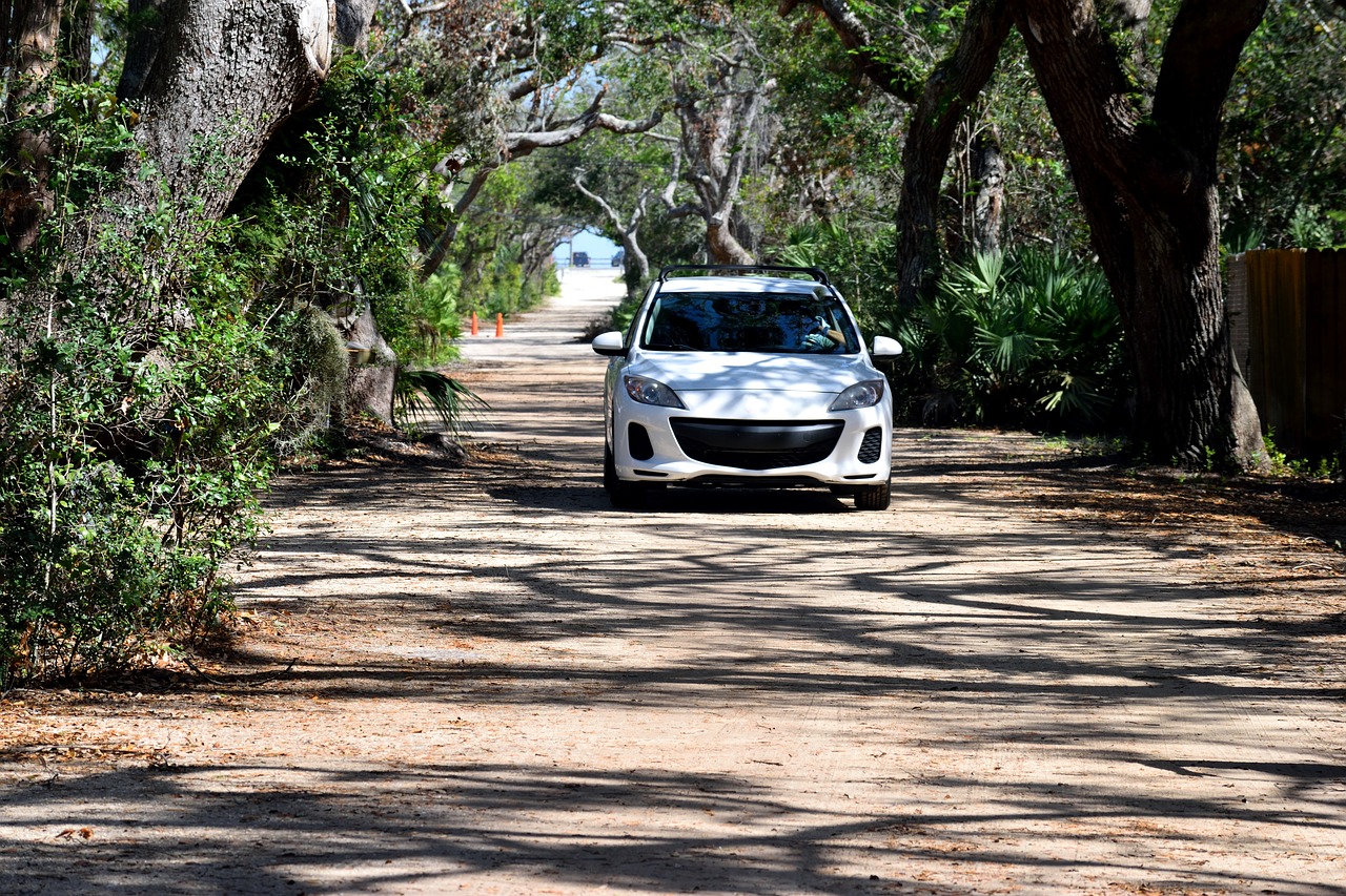 Image - car driving dirt road roadway