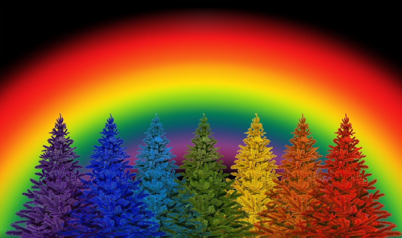 Image - christmas colorful rainbow colors