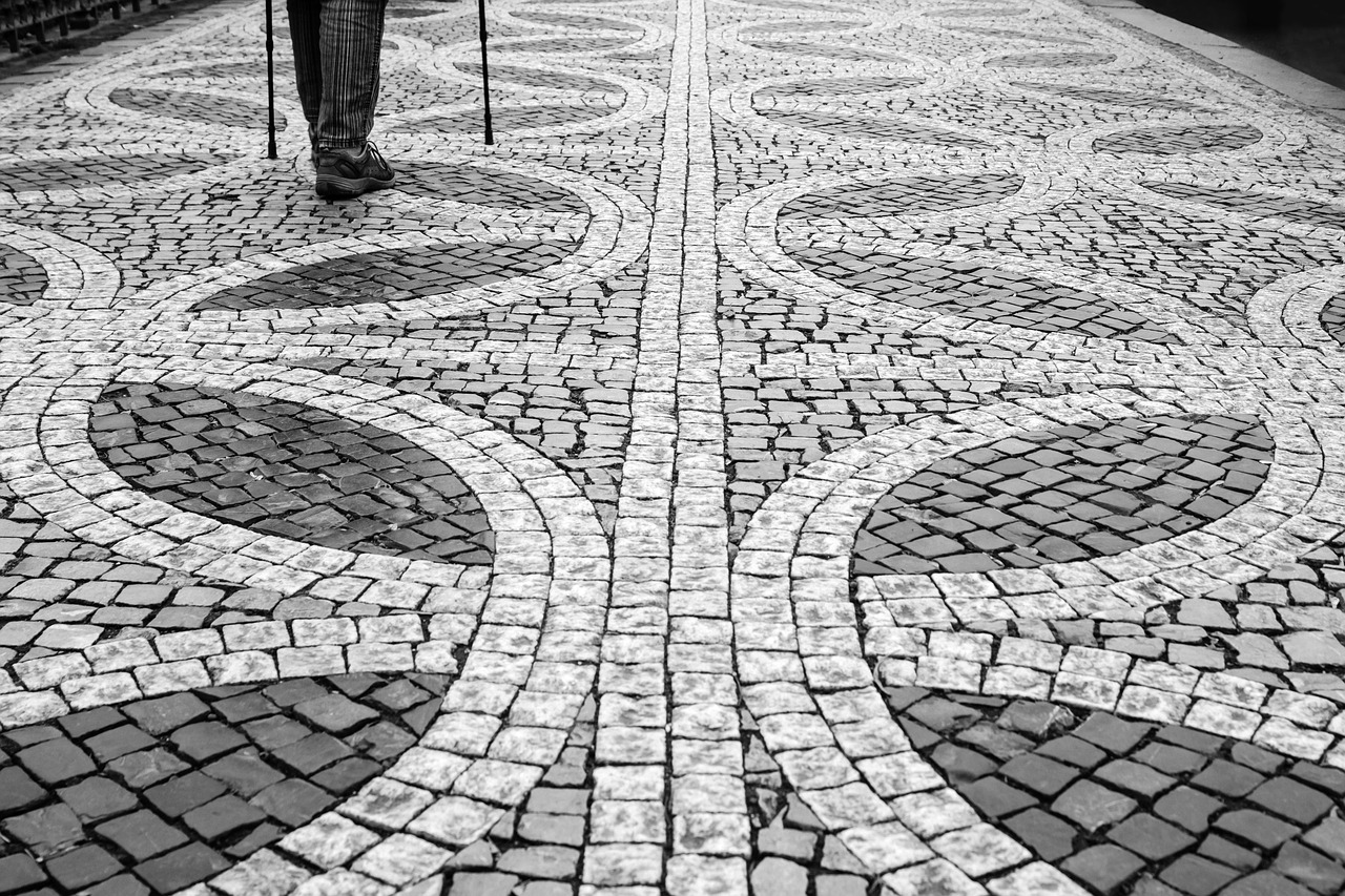 Image - prague cobblestones black and white