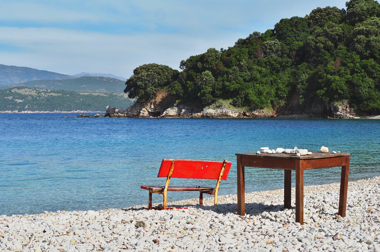 Image - sea table chair beach nature rest