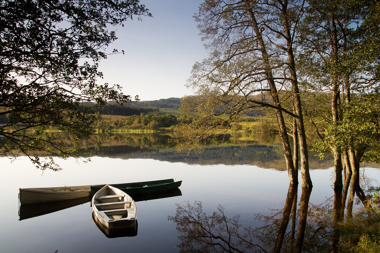 Image - lake boat still water nature