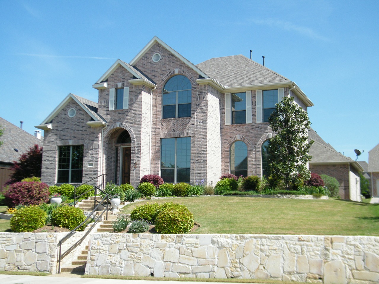 Image - brick house sky rock wall