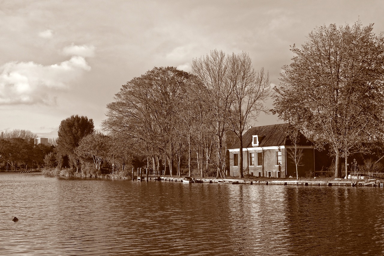 Image - water river farm trees landscape