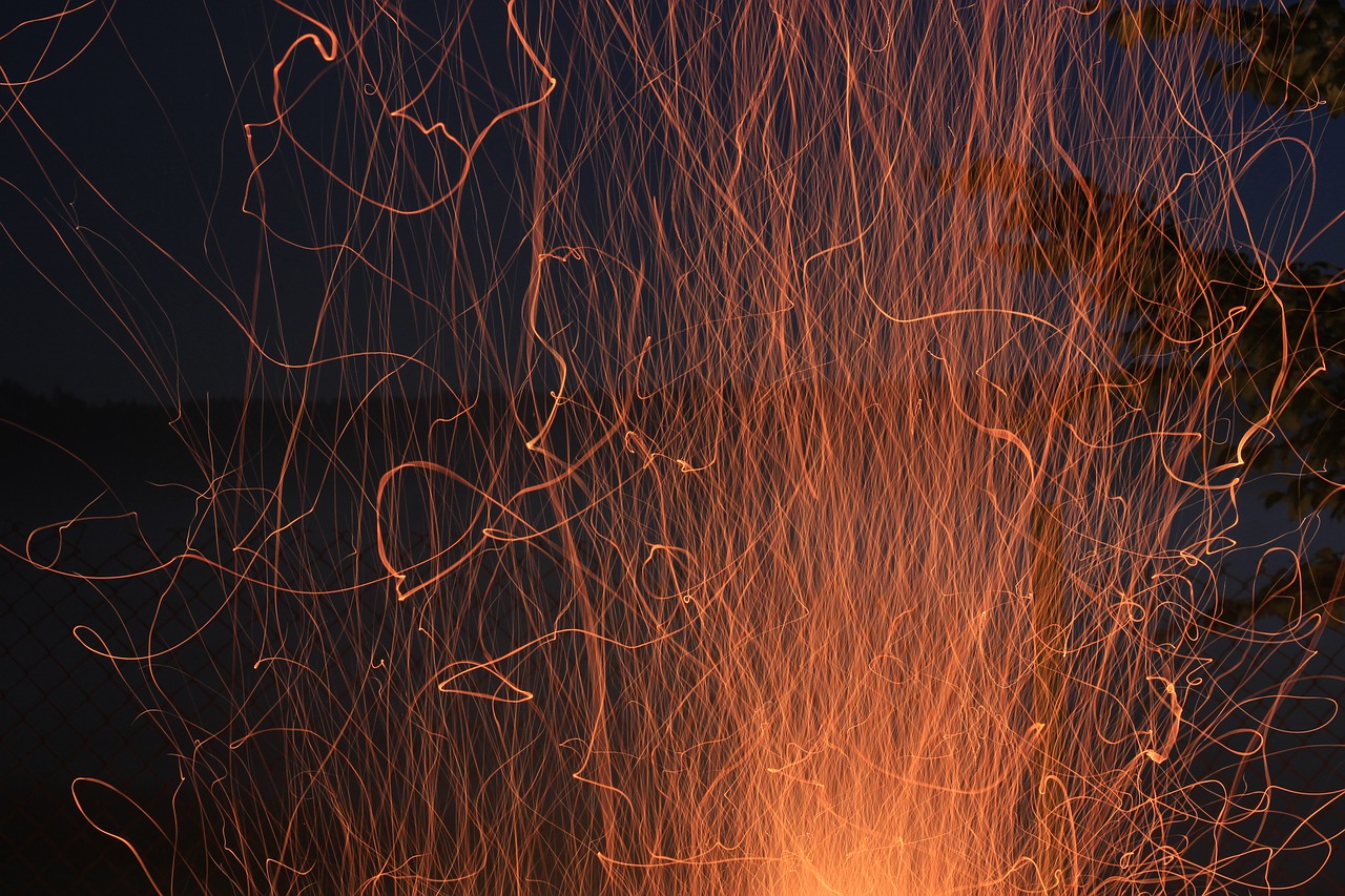 Image - fire an outbreak of sparks flames