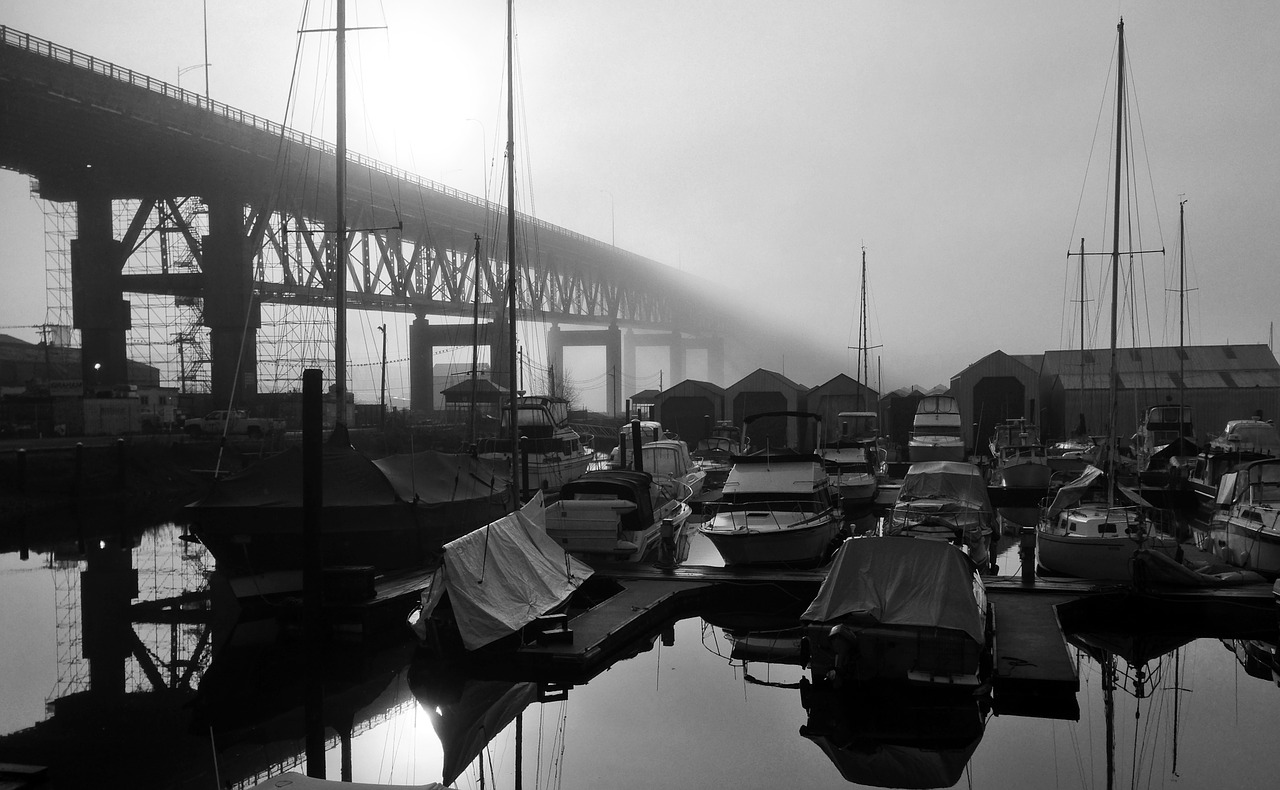 Image - bridge fog boats