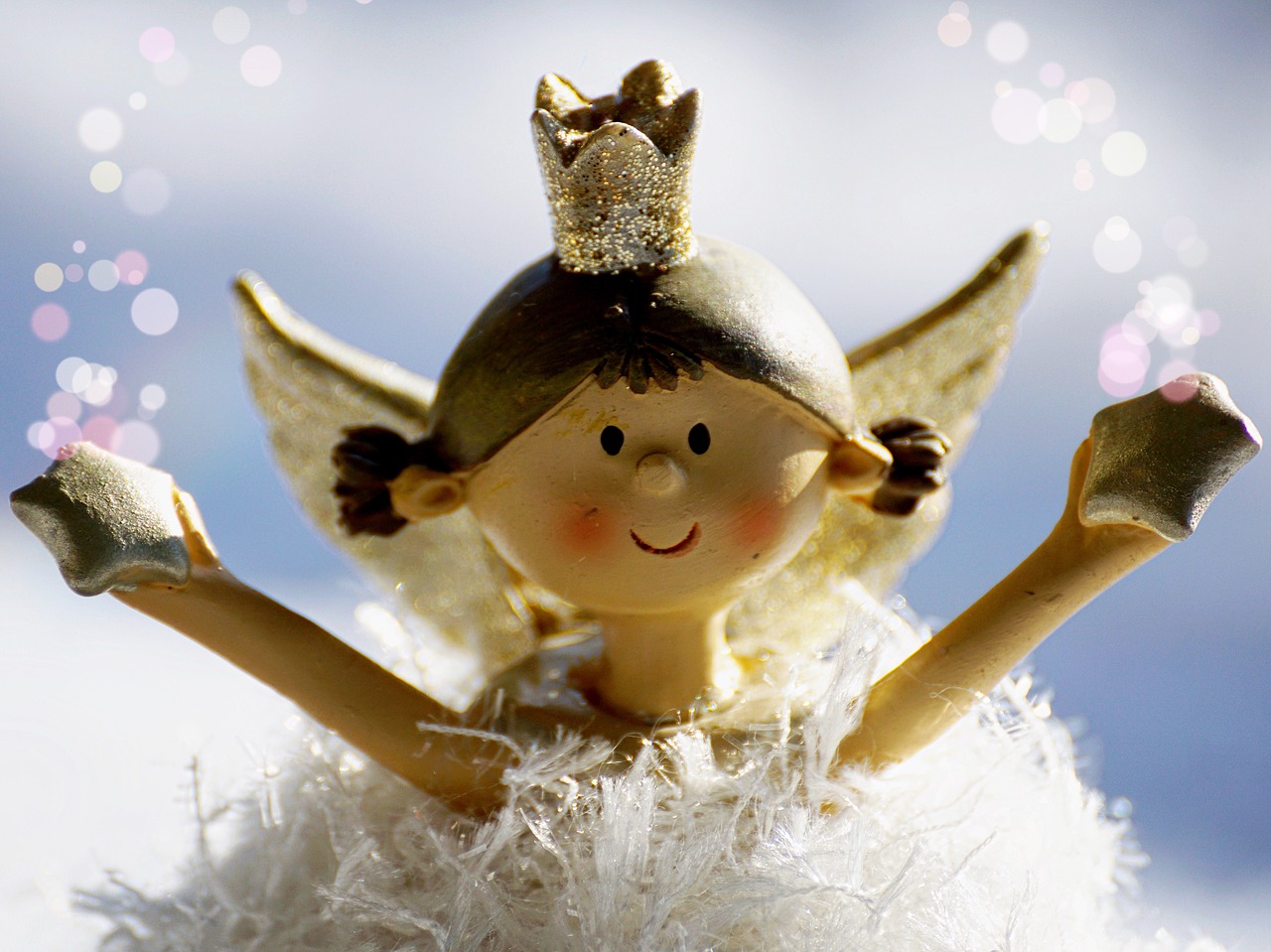 Image - angel golden christmas figure wing