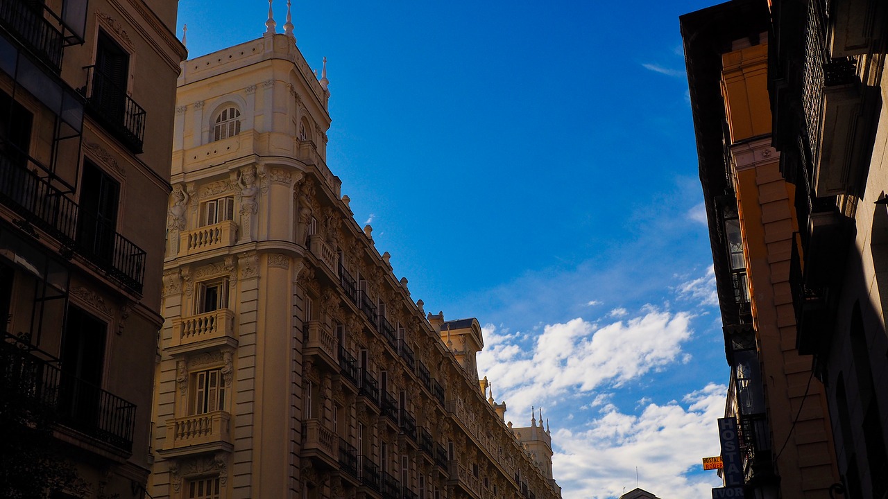 Image - city madrid buildings sky blue