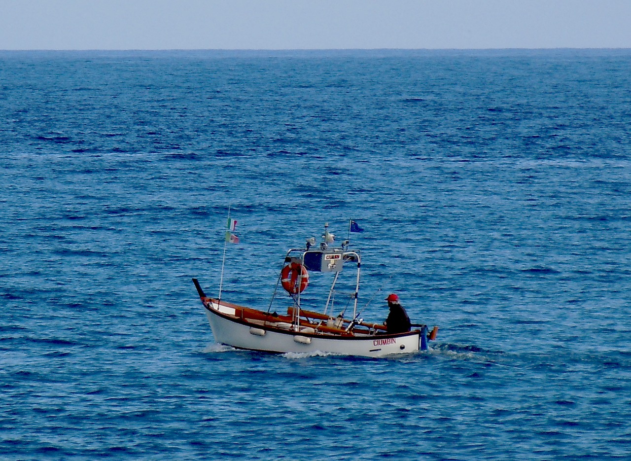 Image - sea liguria summer fisherman boat