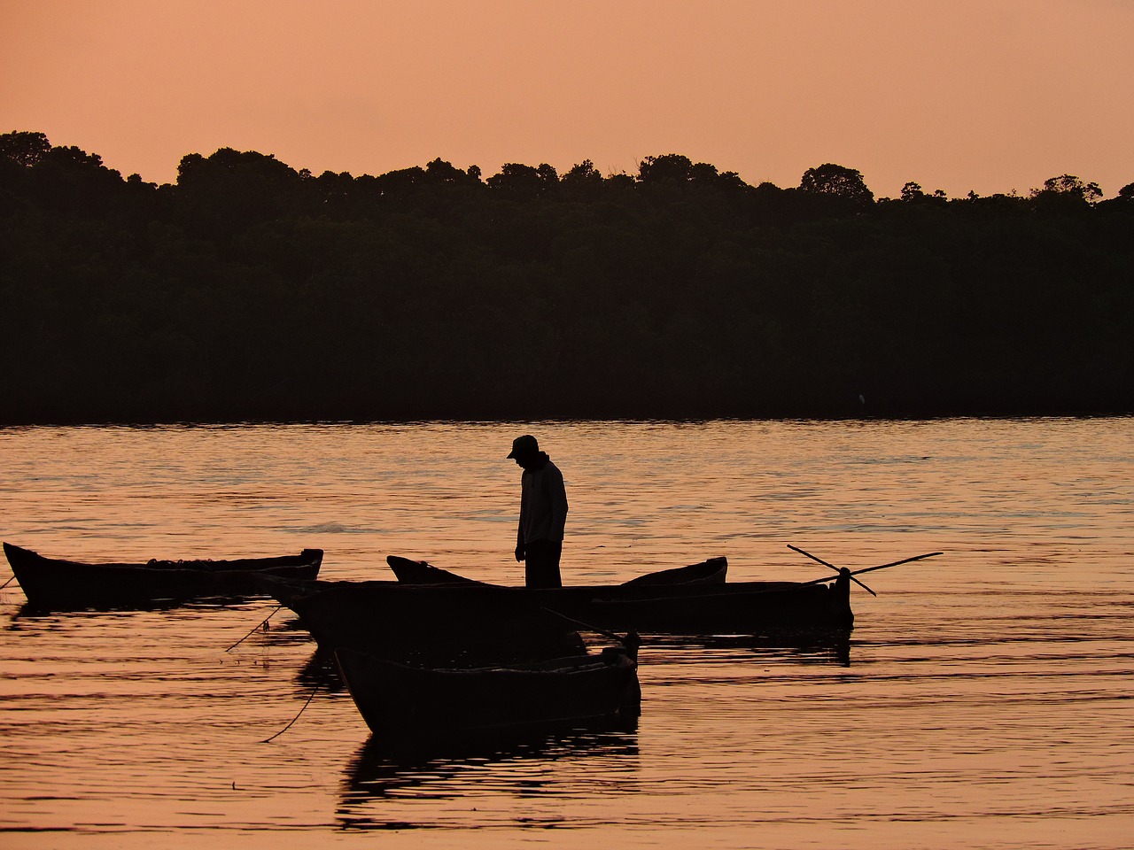 Image - fisherman seashore morning