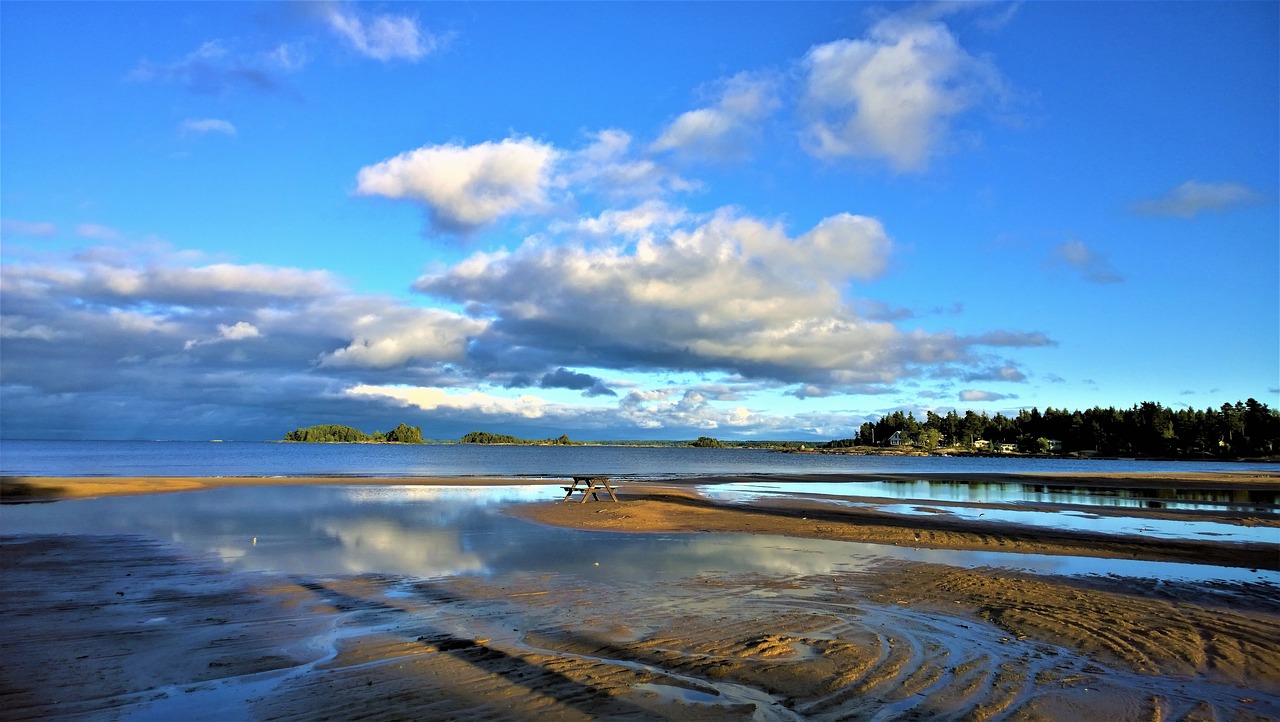 Image - beach sea lake vänern himmel