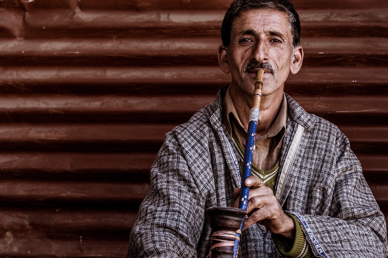 Image - portrait man man smoking hookah