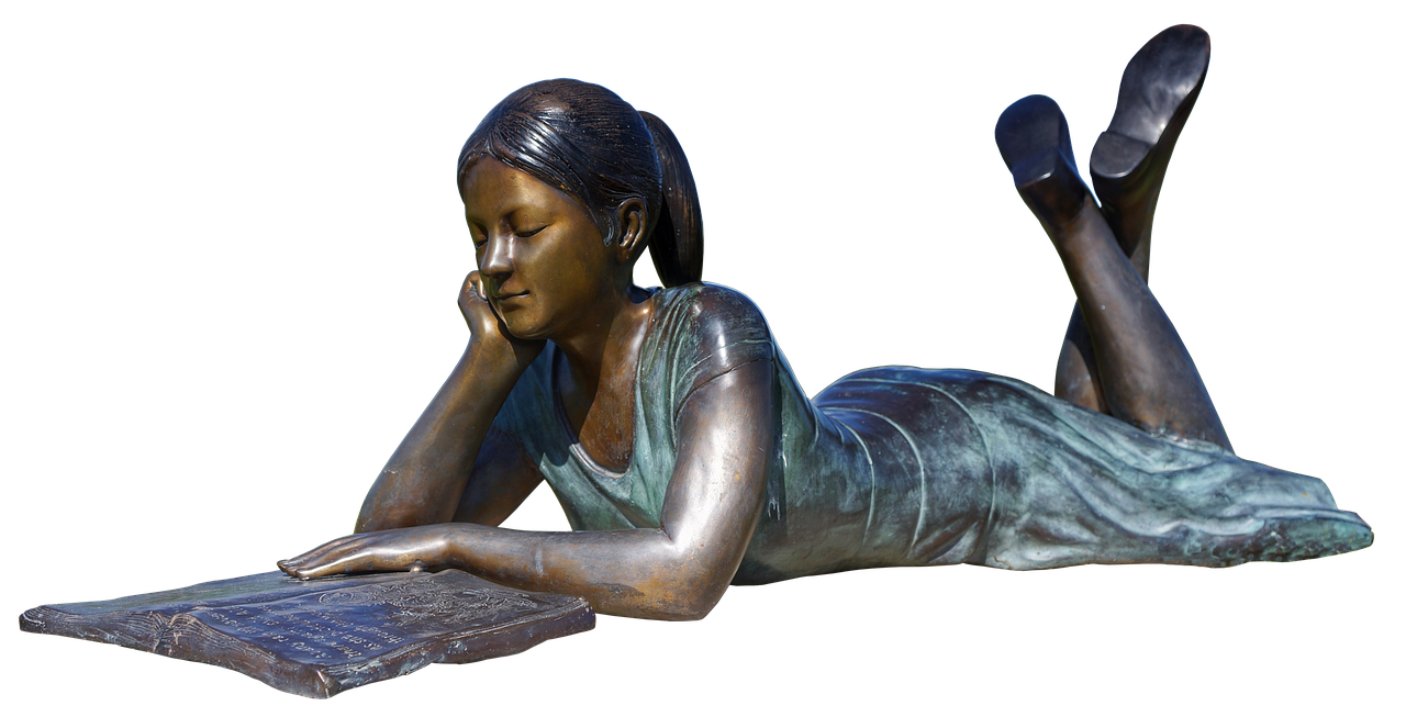 Image - girl woman statue sculpture bronze