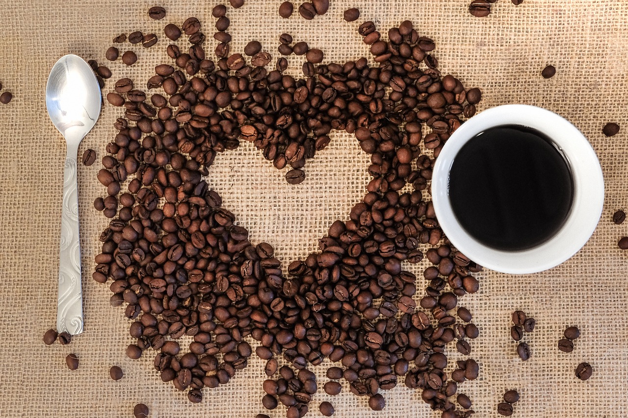 Image - coffee coffee beans heart i love